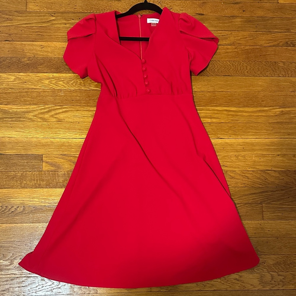 Calvin Klein Red Midi Dress